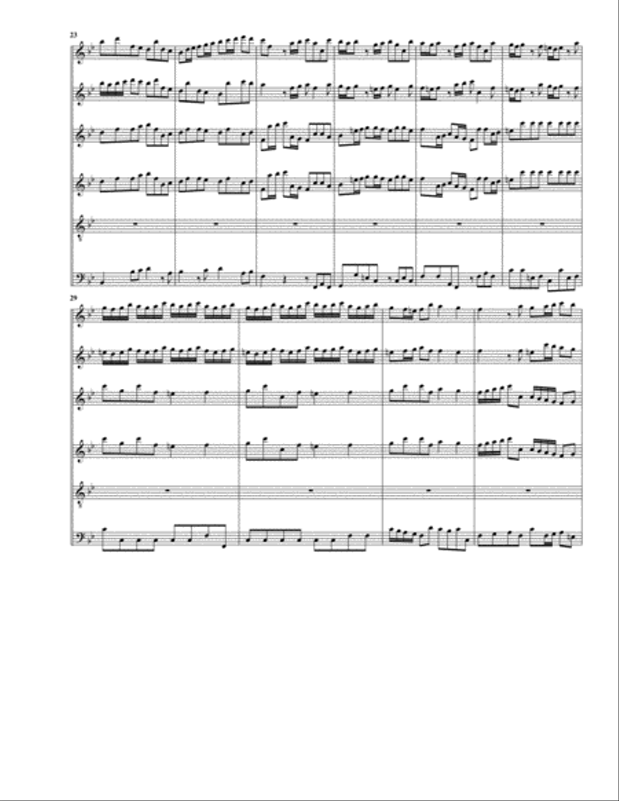 Concerto, 2 oboes, string orchestra, Op.9, no.6, G major (Arrangement for 6 recorders) String Orchestra scores gallery preview page 4