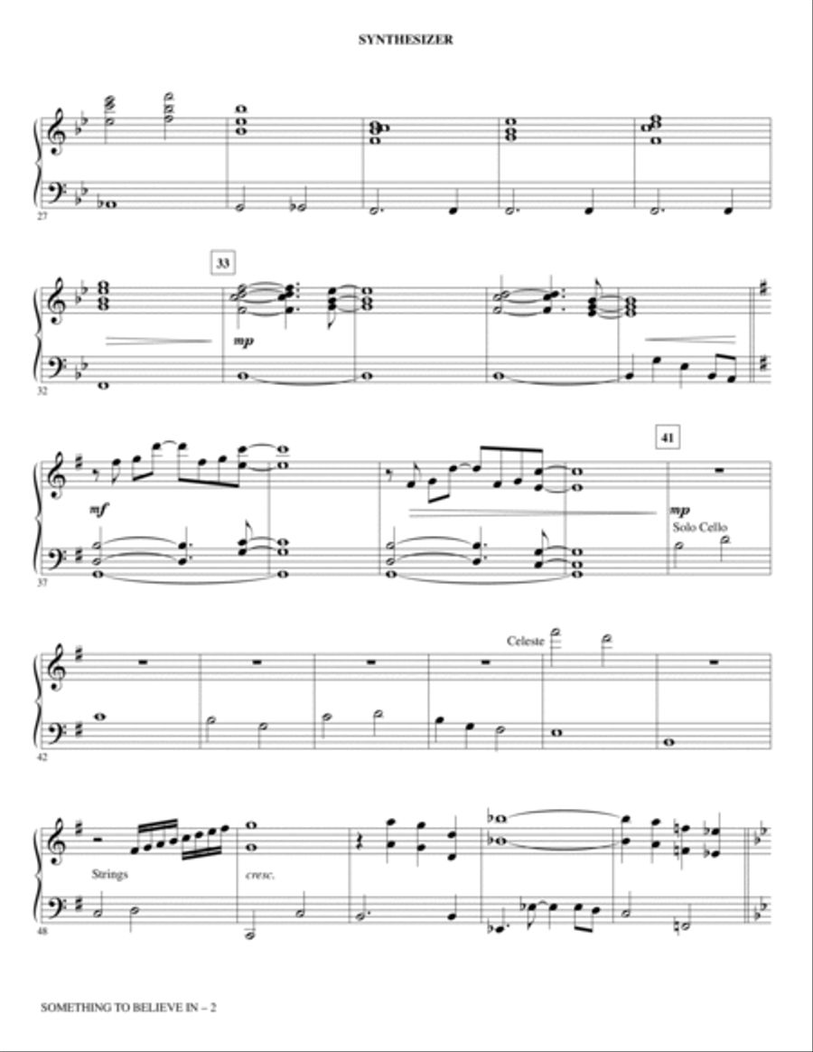 Something To Believe In (from Newsies) - Synthesizer Choir scores gallery preview page 2