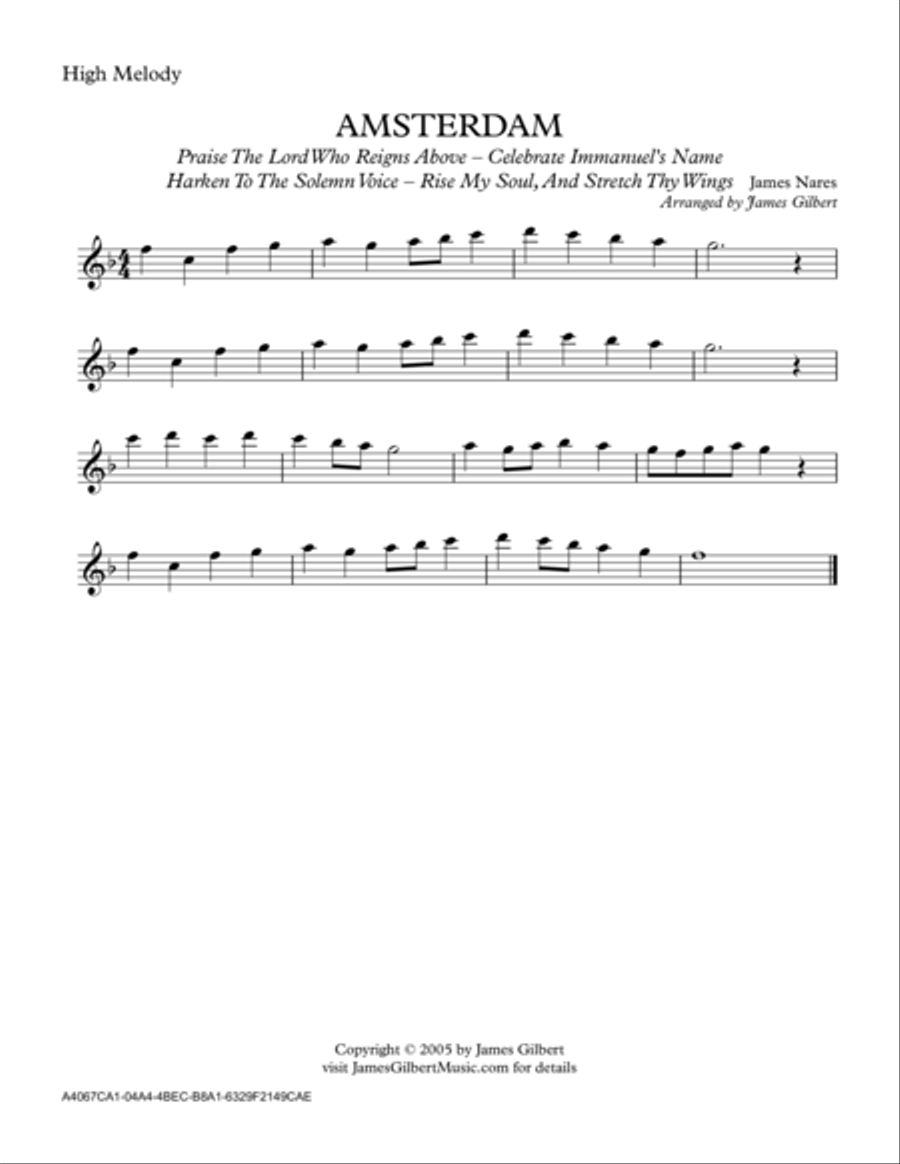 AMSTERDAM (Praise The Lord Who Reigns Above) Small Ensemble scores gallery preview page 3