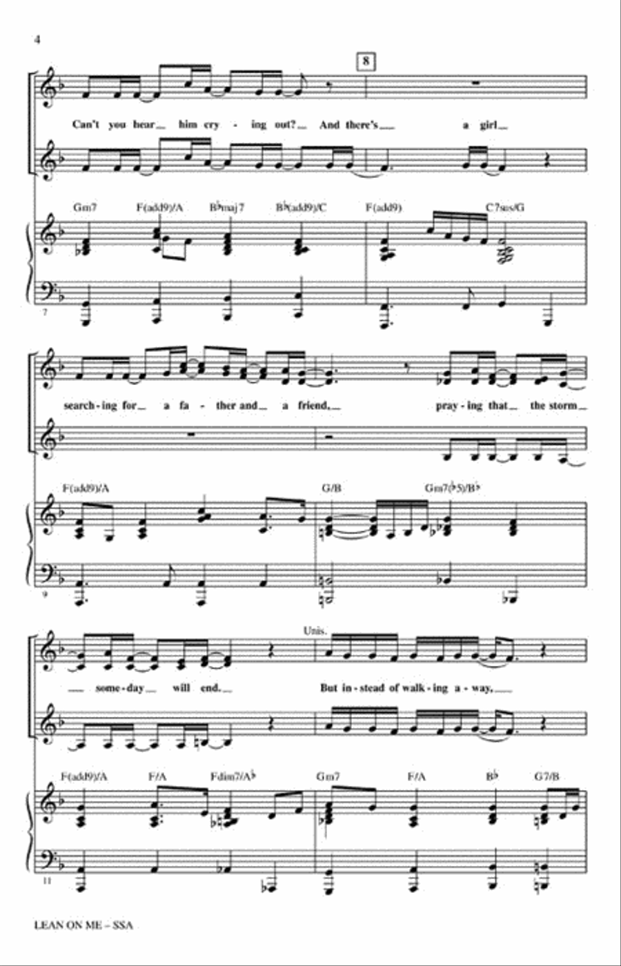 Lean on Me Lean on Me SSA scores gallery preview page 3