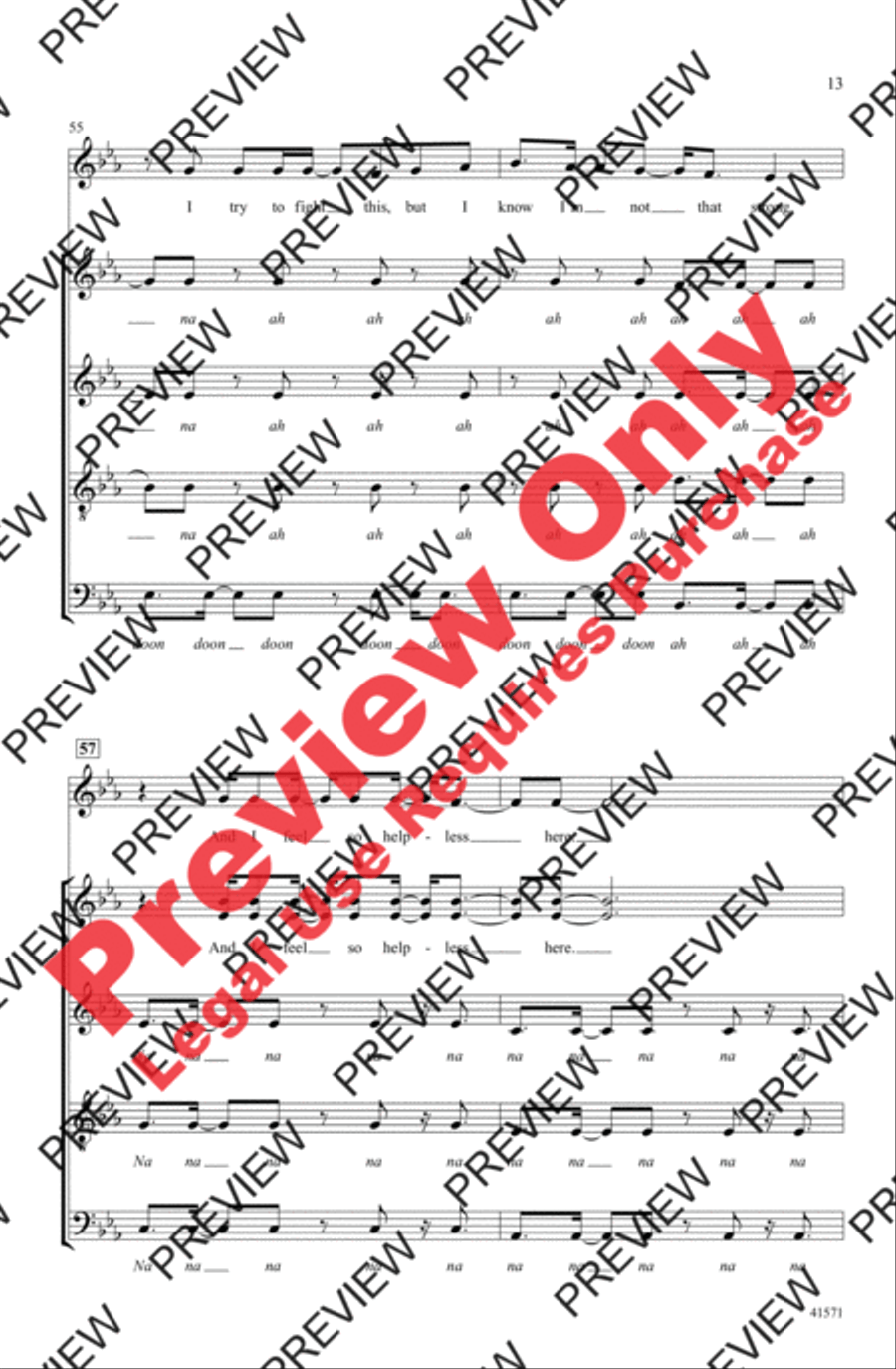 I Need Your Love 4-Part scores gallery preview page 13