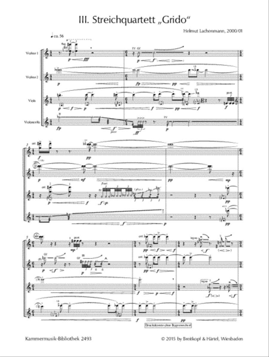 String Quartet No. 3 “Grido” String Quartet scores gallery preview page 2