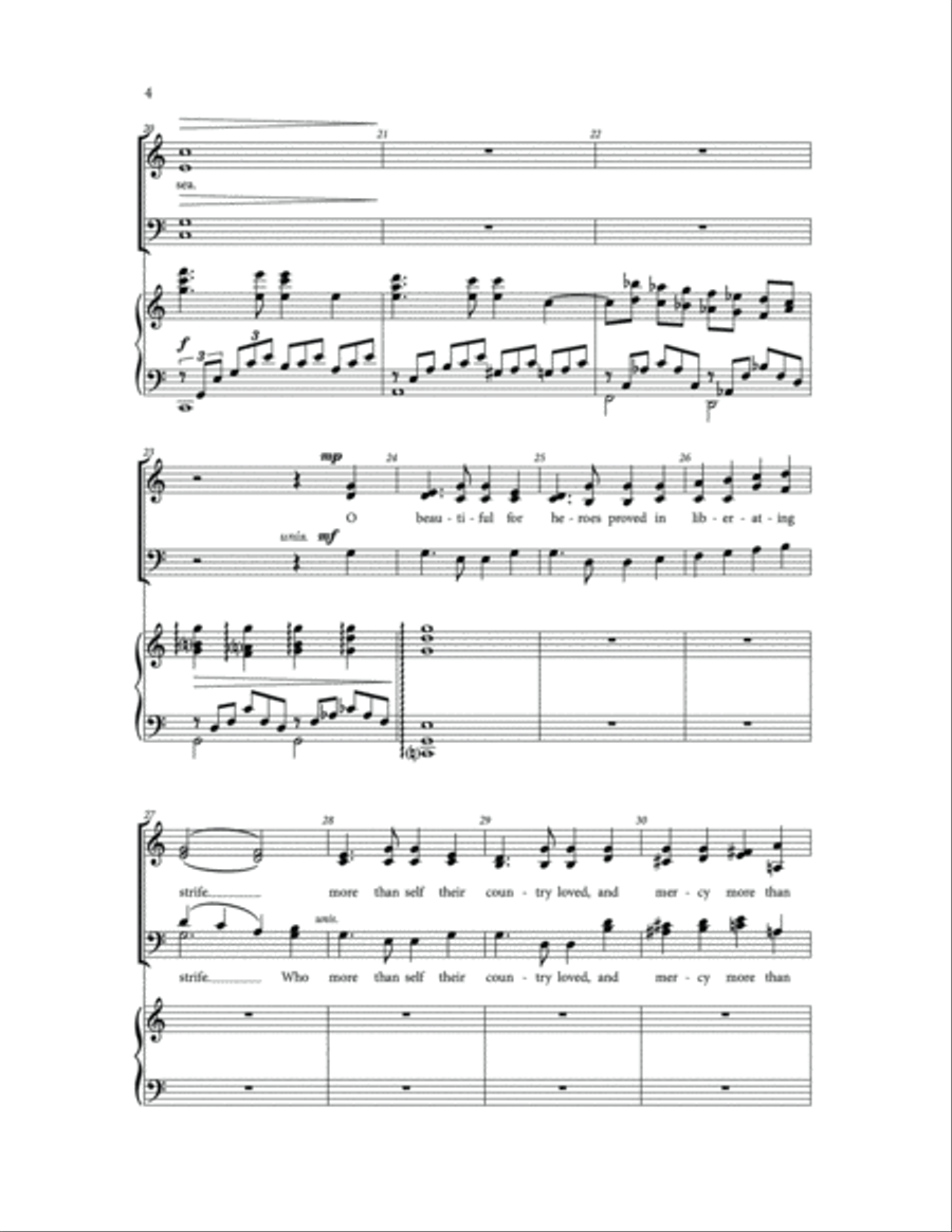 America The Beautiful 4-Part scores gallery preview page 3