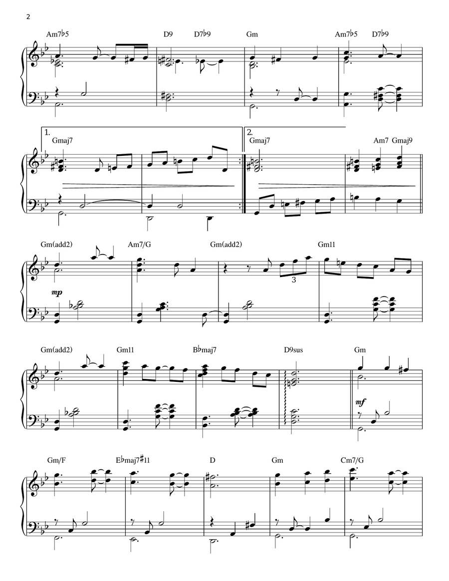 Coventry Carol [Jazz version] (arr. Brent Edstrom) Piano Solo scores gallery preview page 2