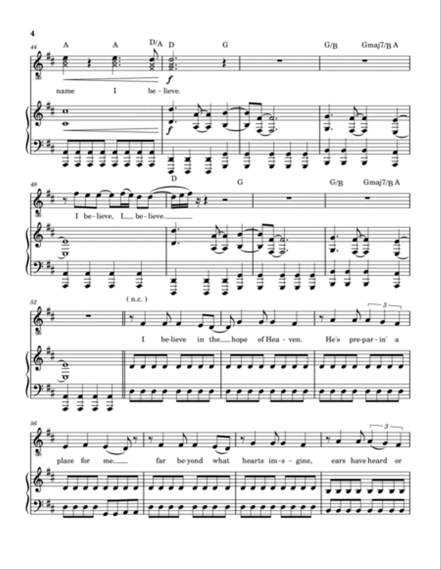 I Believe Piano, Vocal, Guitar scores gallery preview page 5
