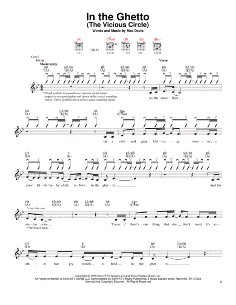 In The Ghetto (The Vicious Circle) Acoustic Guitar scores gallery preview page 1