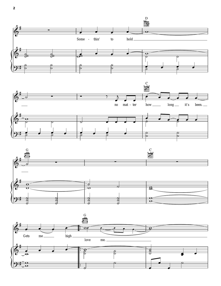 Whiskey And You Piano, Vocal, Guitar scores gallery preview page 2