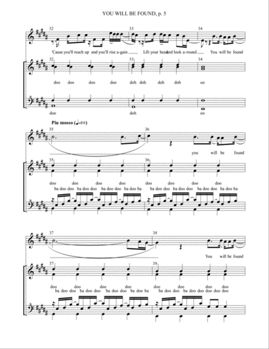 You Will Be Found You Will Be Found SSAA scores gallery preview page 5