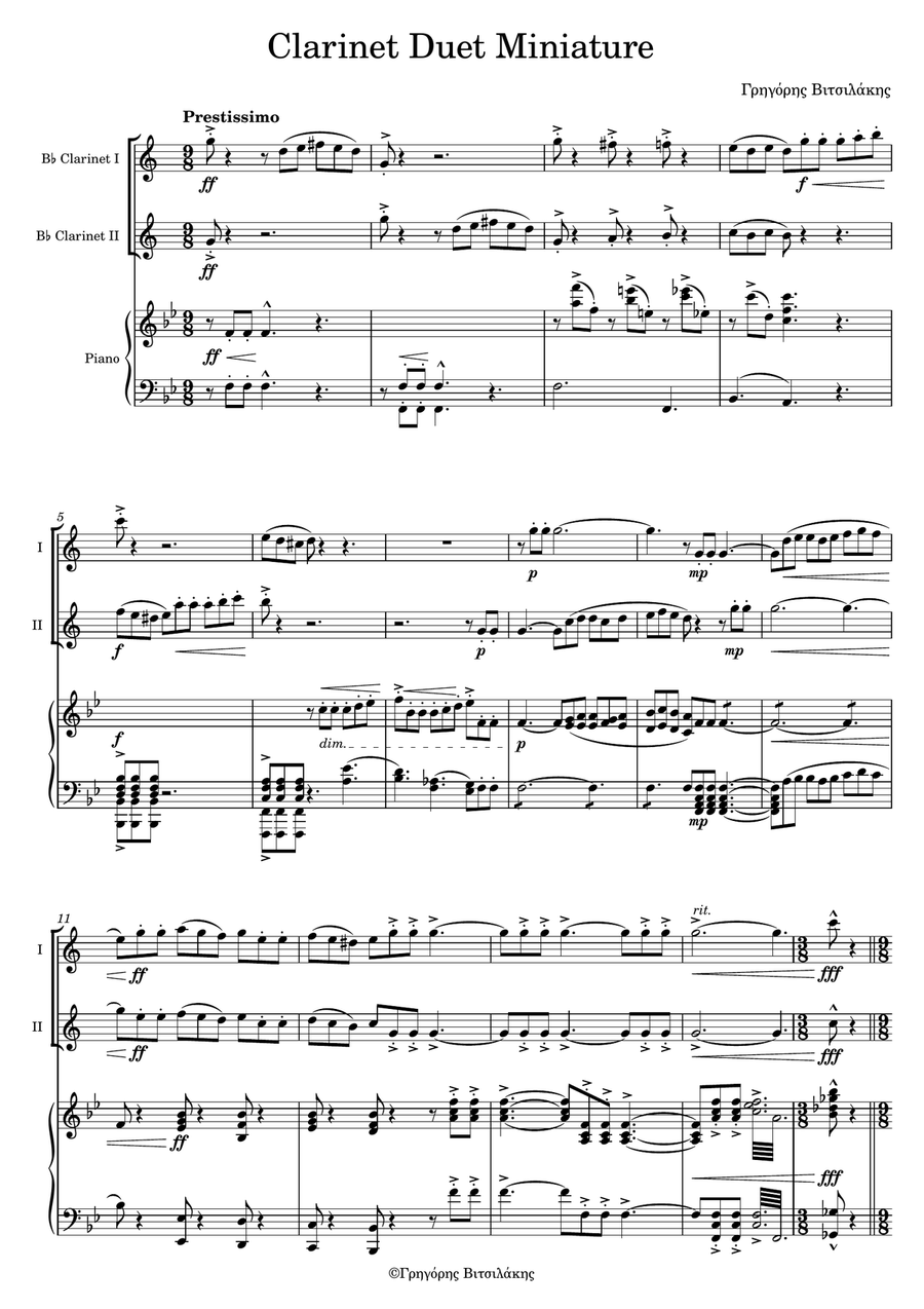 Book cover for Clarinet Duet Miniature