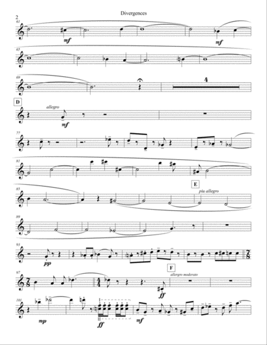 Divergences Violin 2 Divergences Violin 2 Chamber Orchestra scores gallery preview page 2