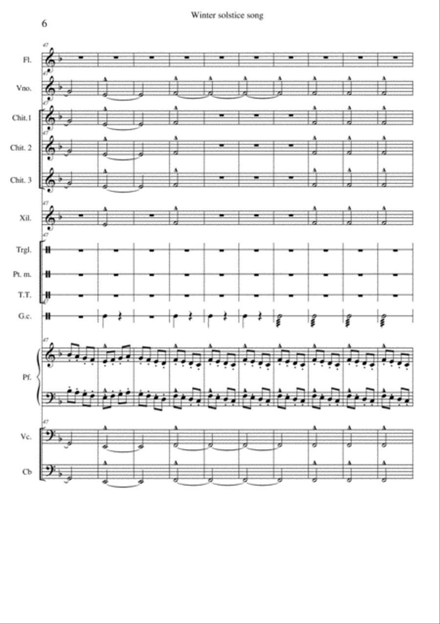 Winter solstice song Chamber Orchestra scores gallery preview page 6