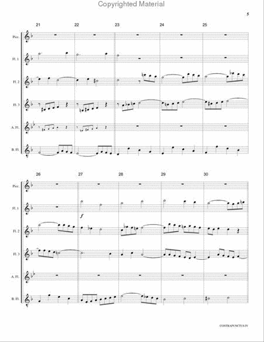 Contrapunctus #4 Contrapunctus #4 Flute Choir scores gallery preview page 6