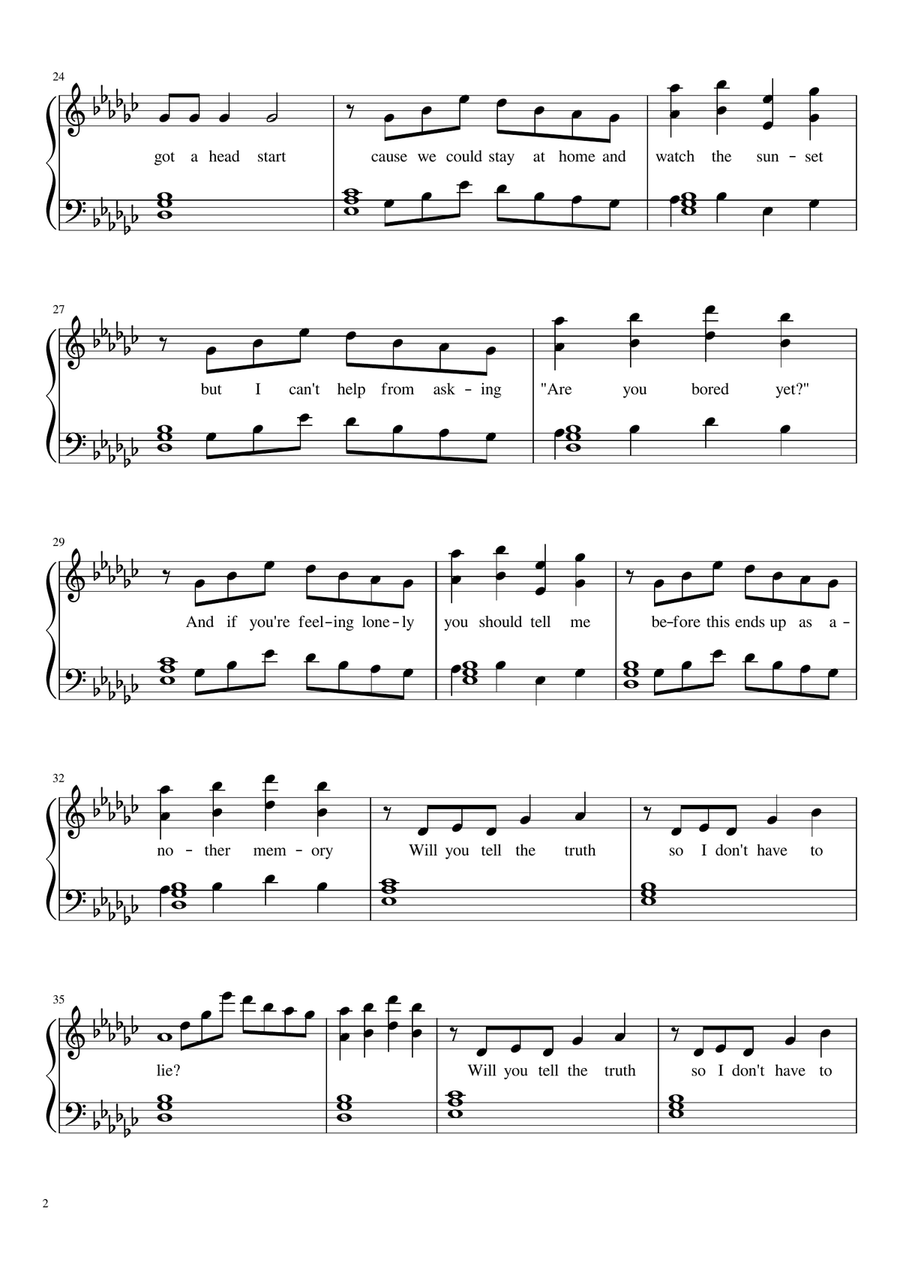 Are You Bored Yet? Piano Solo scores gallery preview page 2