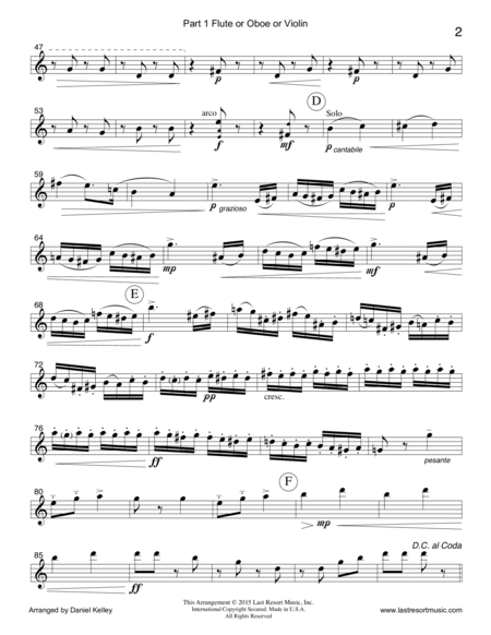 Overture from the Nutcracker for String Trio (2 Violins, Cello) Set of 3 Parts