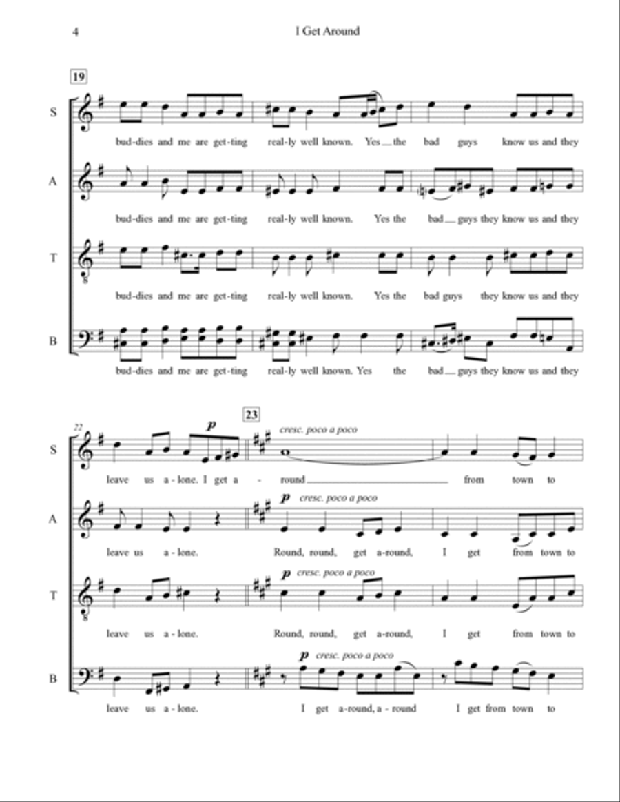 I Get Around 4-Part scores gallery preview page 4