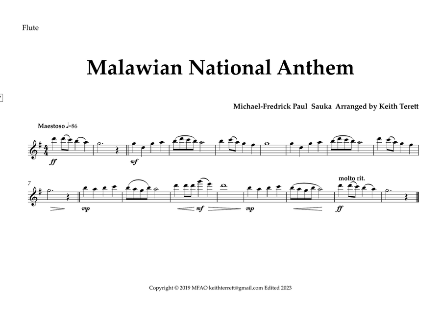 Malawian National Anthem for Symphony Orchestra (Olympic National Anthem Series) Full Orchestra scores gallery preview page 4