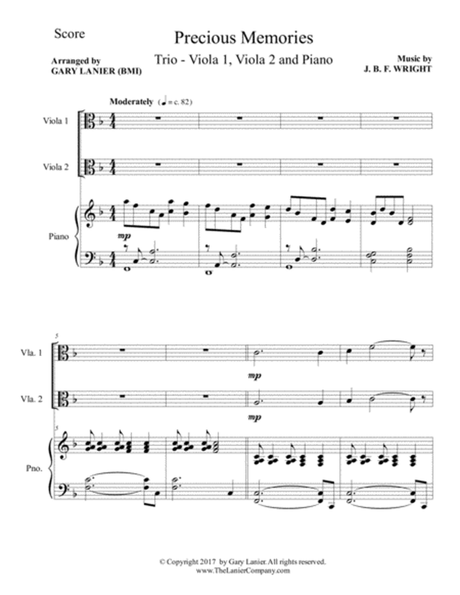 Precious Memories (Trio - Viola 1, Viola 2 & Piano with Score/Parts) image number null