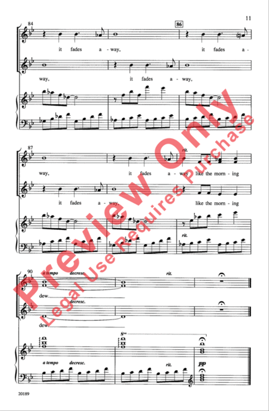 The Water Is Wide Women's Choir scores gallery preview page 11