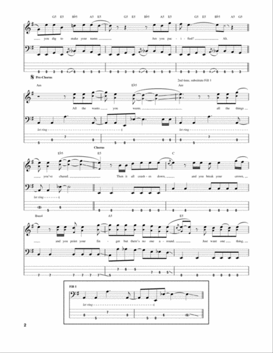 King Nothing Guitar Tablature scores gallery preview page 2