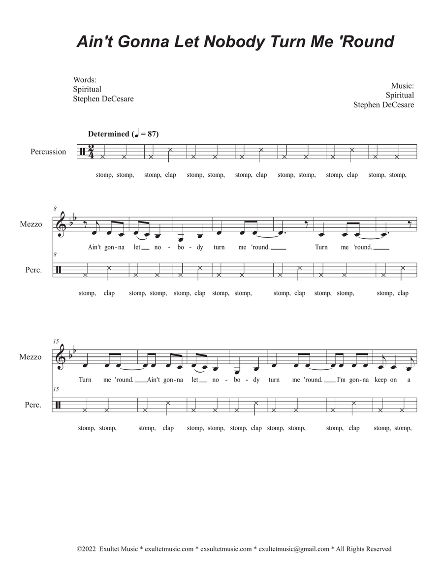 Book cover for Ain't Gonna Let Nobody Turn Me 'Round (Mezzo solo and SAB)