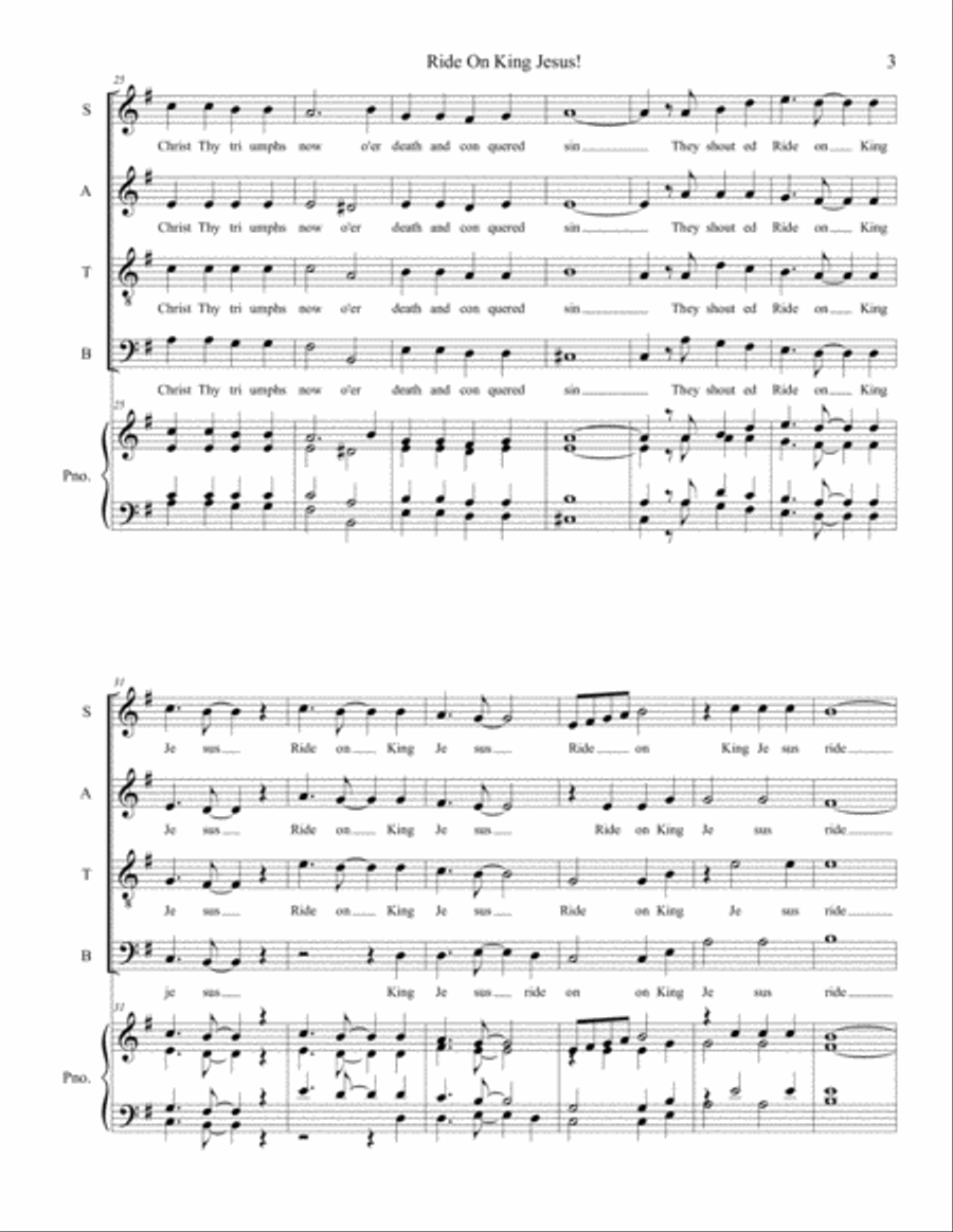 Ride On, King Jesus 4-Part scores gallery preview page 3