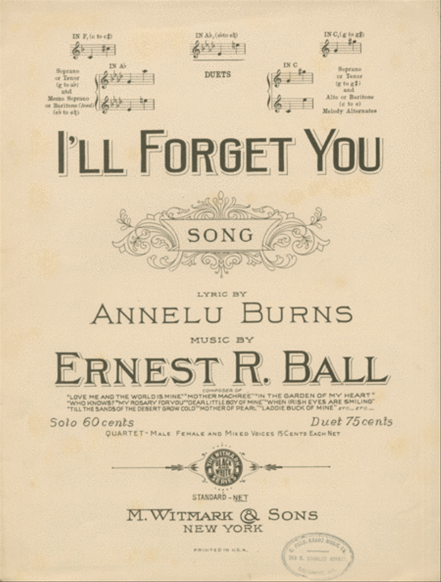 I'll Forget You. Song Voice scores gallery preview page 1