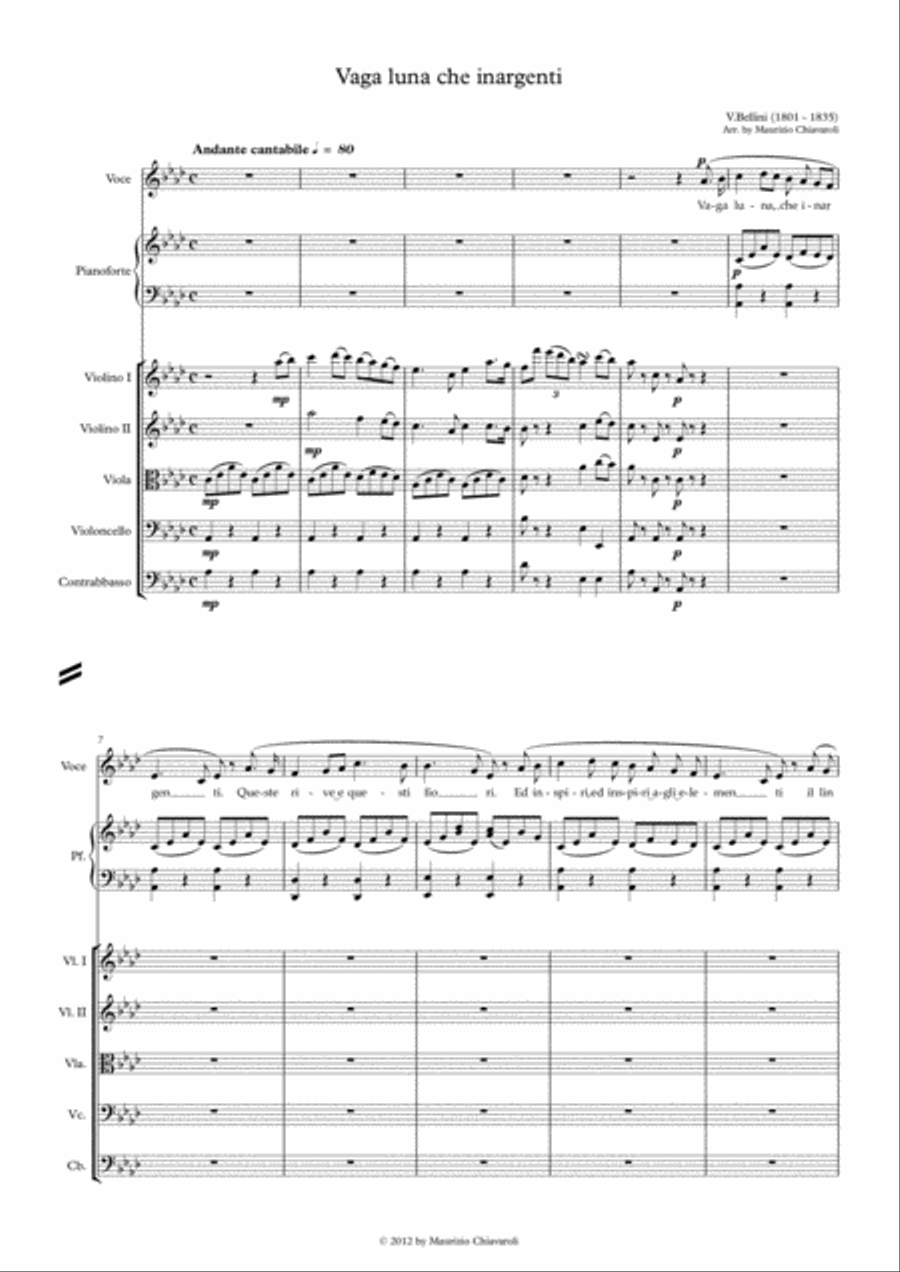 Vaga luna che inargenti Vaga luna che inargenti String Orchestra scores gallery preview page 2