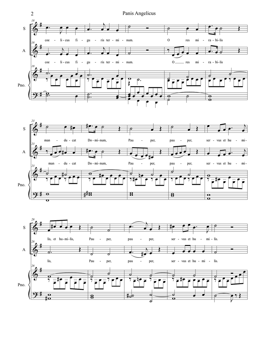 Panis Angelicus (Duet for Soprano and Alto Solo - Piano Accompaniment) Alto Voice scores gallery preview page 2