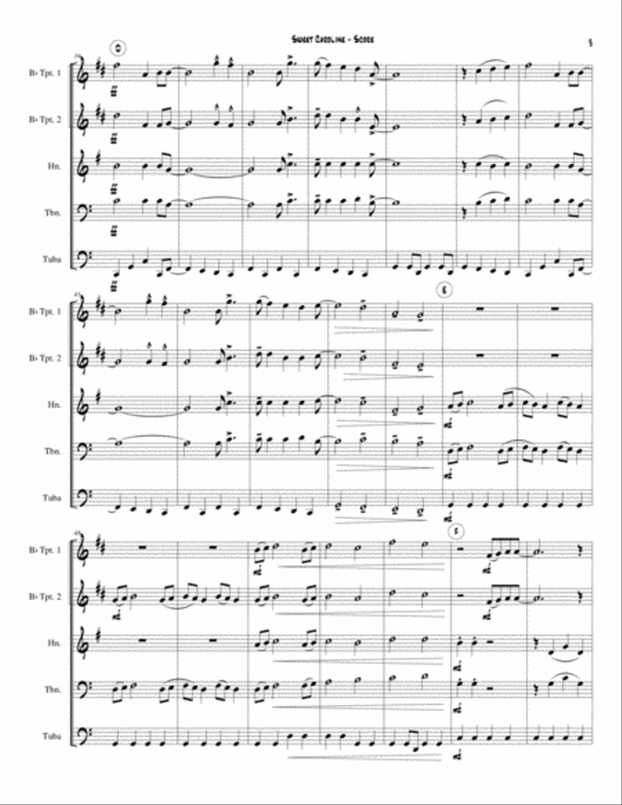 Sweet Caroline Brass Ensemble scores gallery preview page 5