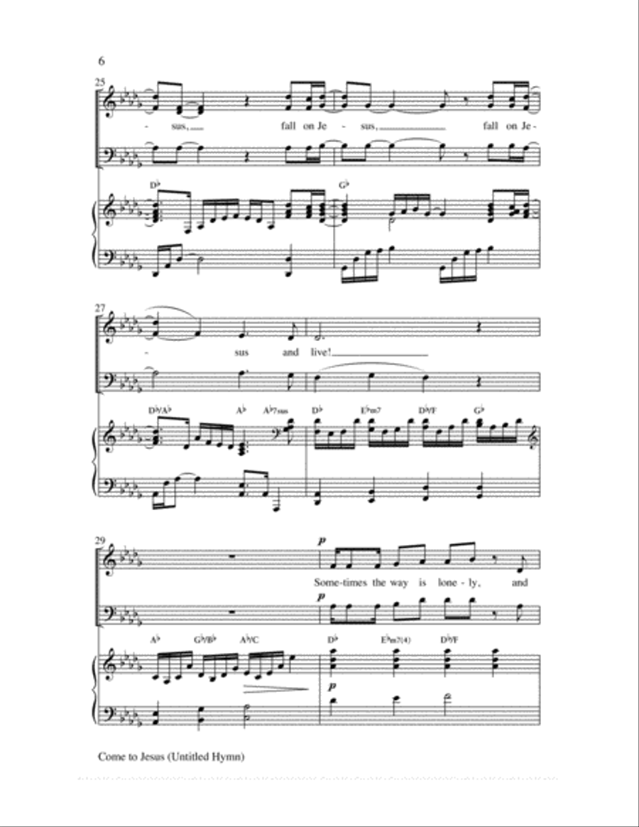 Come to Jesus (Untitled Hymn) 3-Part scores gallery preview page 7