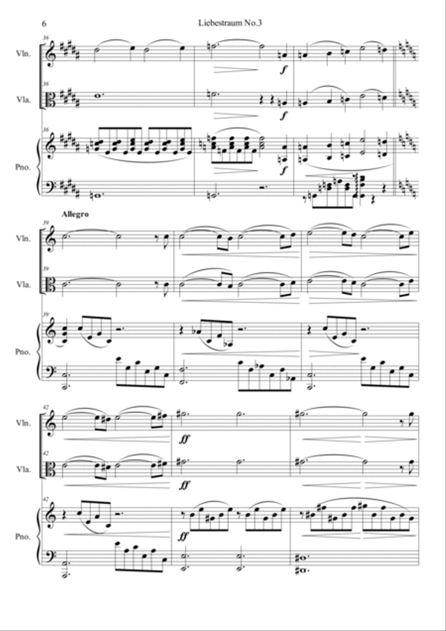 Liebestraum, S.541 No.3 Viola scores gallery preview page 6