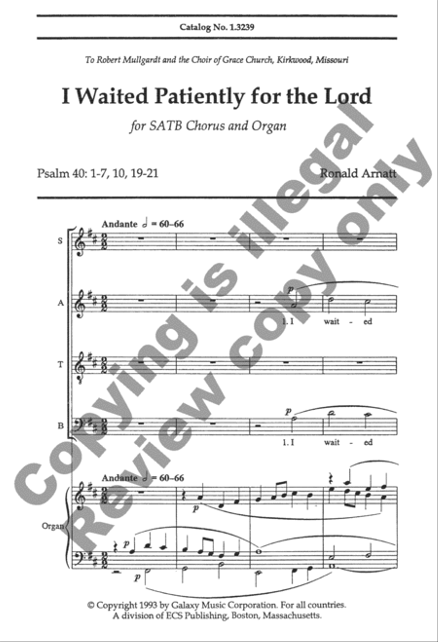 I Waited Patiently for the Lord 4-Part scores gallery preview page 8