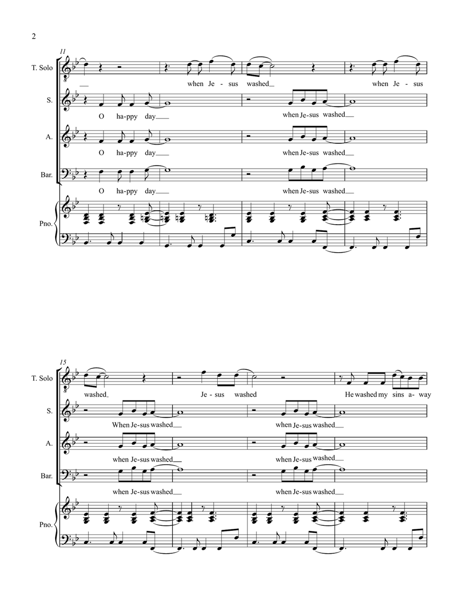 Oh Happy Day 4-Part scores gallery preview page 2