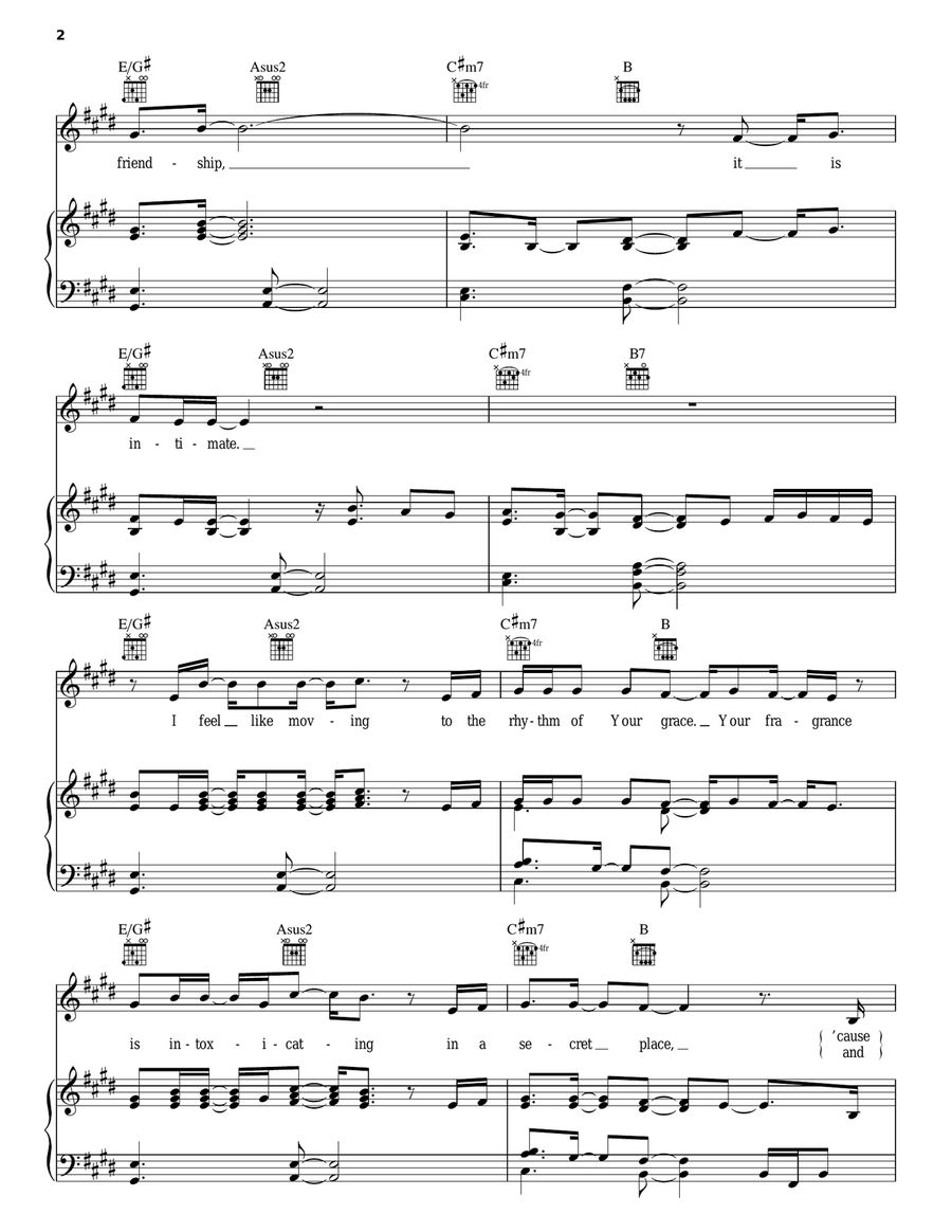 Your Love Is Extravagant Piano, Vocal, Guitar scores gallery preview page 2
