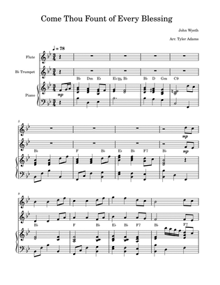 Come Thou Fount of Every Blessing (Flute and Trumpet Duet)