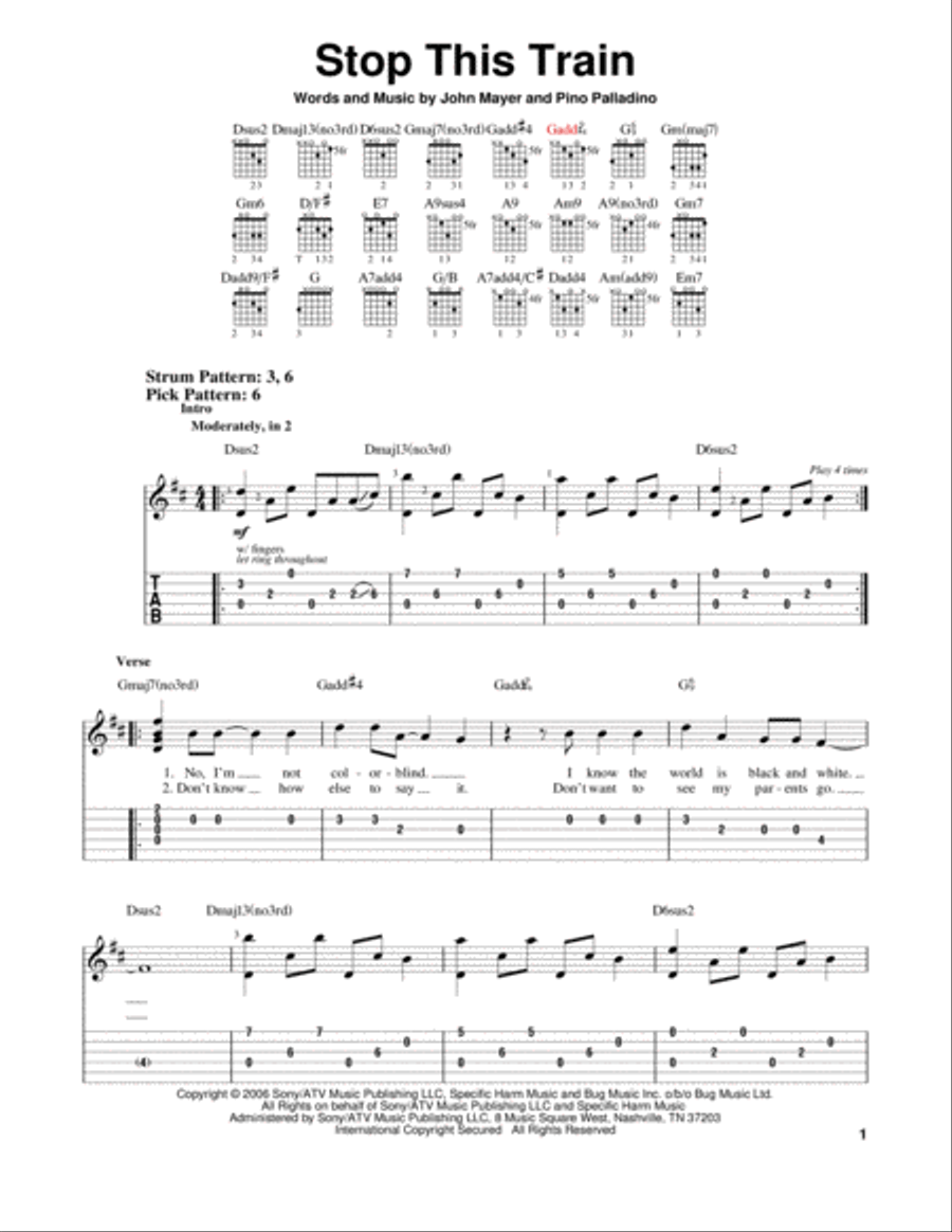 Stop This Train Acoustic Guitar scores gallery preview page 1
