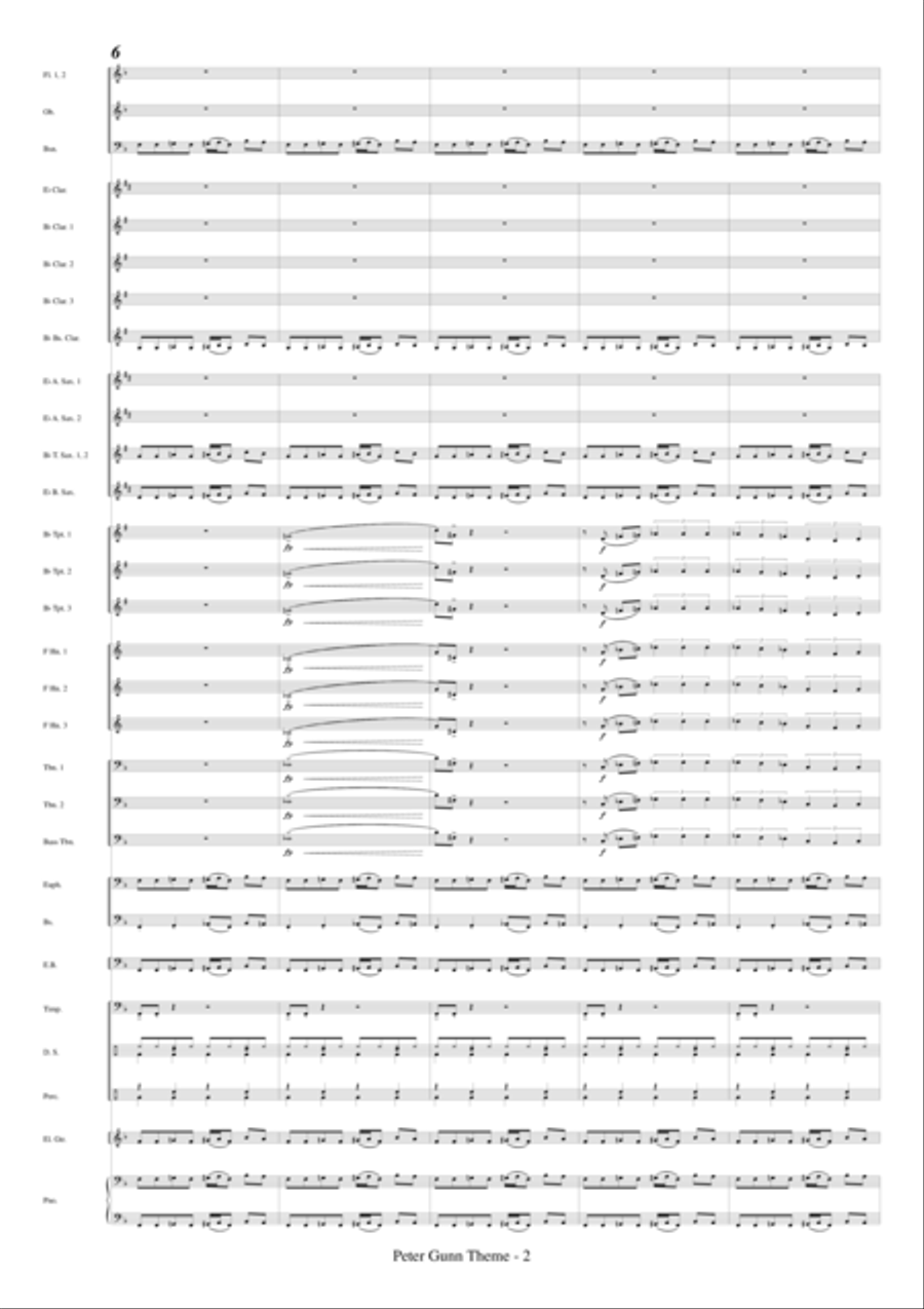 Peter Gunn Concert Band scores gallery preview page 4