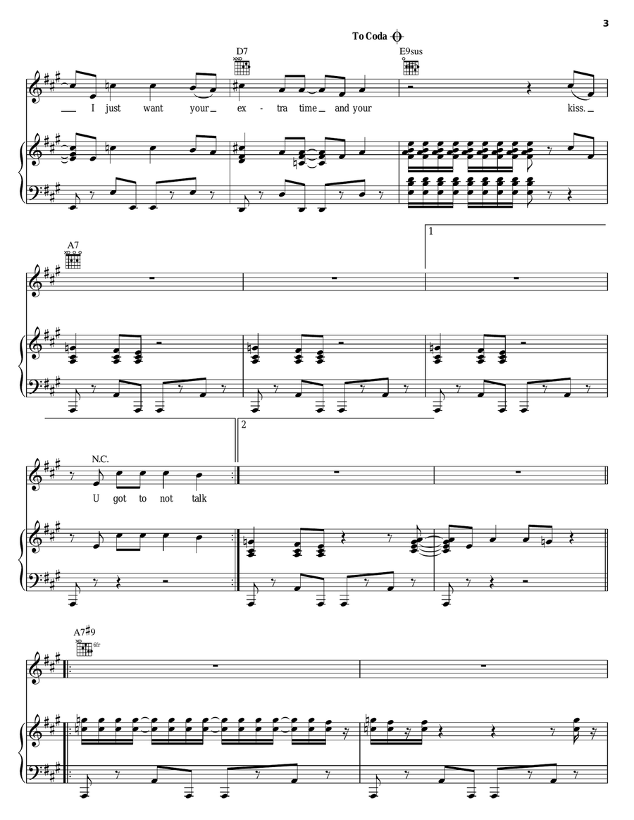 Kiss Kiss Piano, Vocal, Guitar scores gallery preview page 3