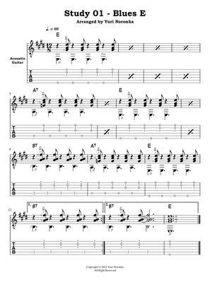 Blues E - Study 01 for Acoustic Guitar (Fingerstyle)