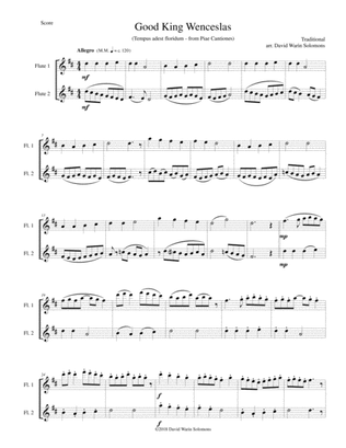 Variations on Good King Wenceslas (Tempus adest floridum) for flute duo