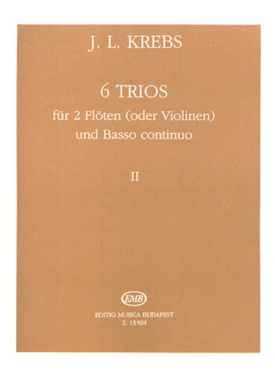 6 Trios For 2 Fl Ten (oder Violinen) Und Basso Continuo
