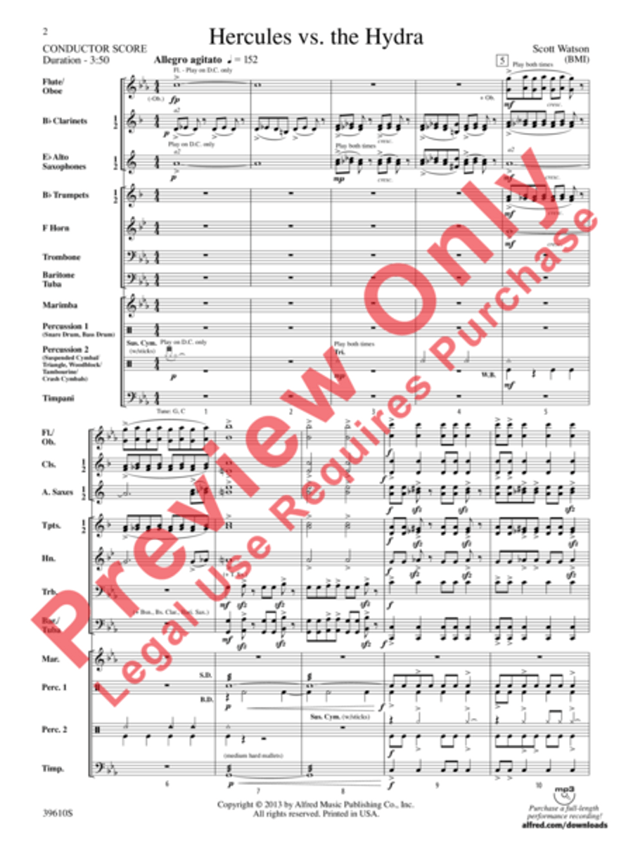 Hercules vs. the Hydra Concert Band scores gallery preview page 3