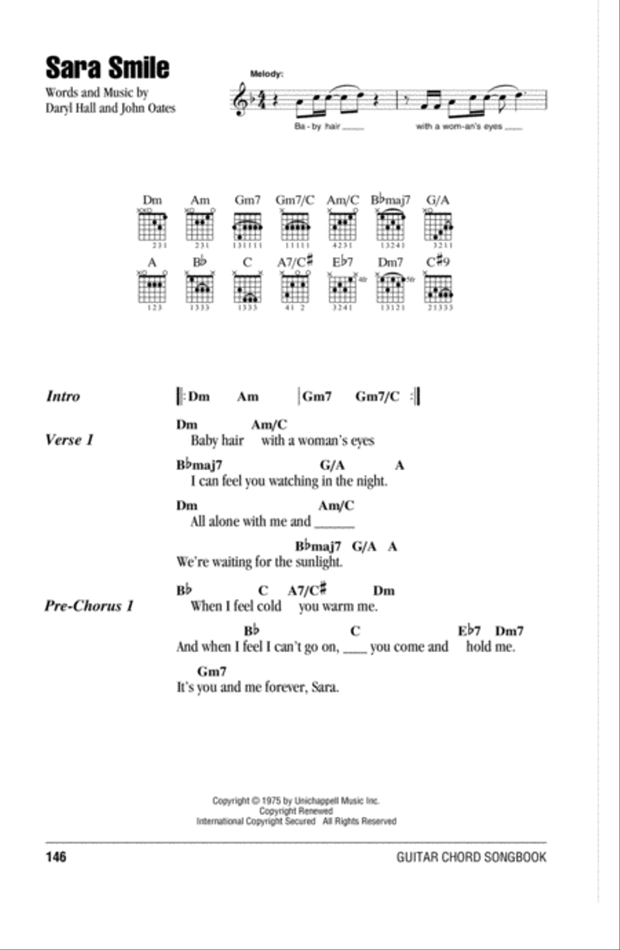 Sara Smile Sara Smile Acoustic Guitar scores gallery preview page 1