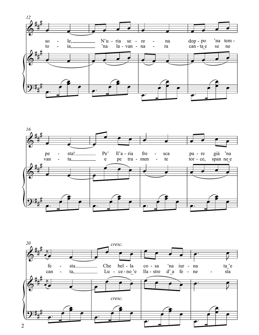 O Sole Mio Piano, Vocal scores gallery preview page 2