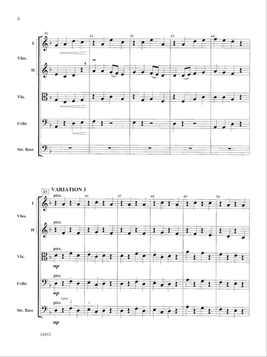 Hickory Variations: Score String Orchestra scores gallery preview page 6