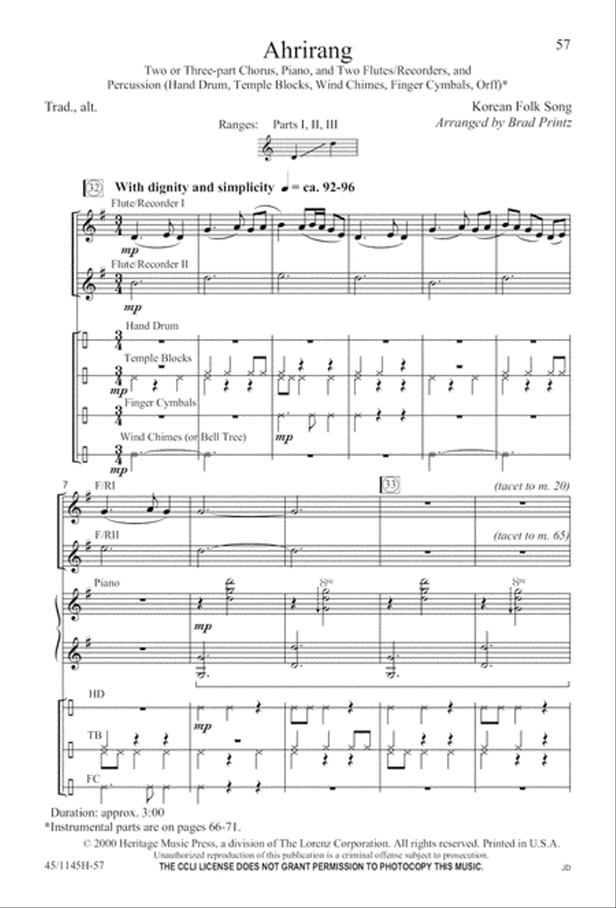 We Sing the World Around 2-Part scores gallery preview page 58