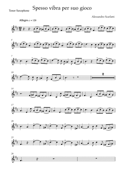 Alessandro Scarlatti - Spesso vibra per suo gioco (Piano and Tenor Sax) image number null