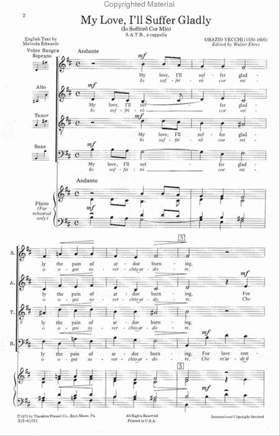 My Love I'll Suffer Gladly 4-Part scores gallery preview page 2