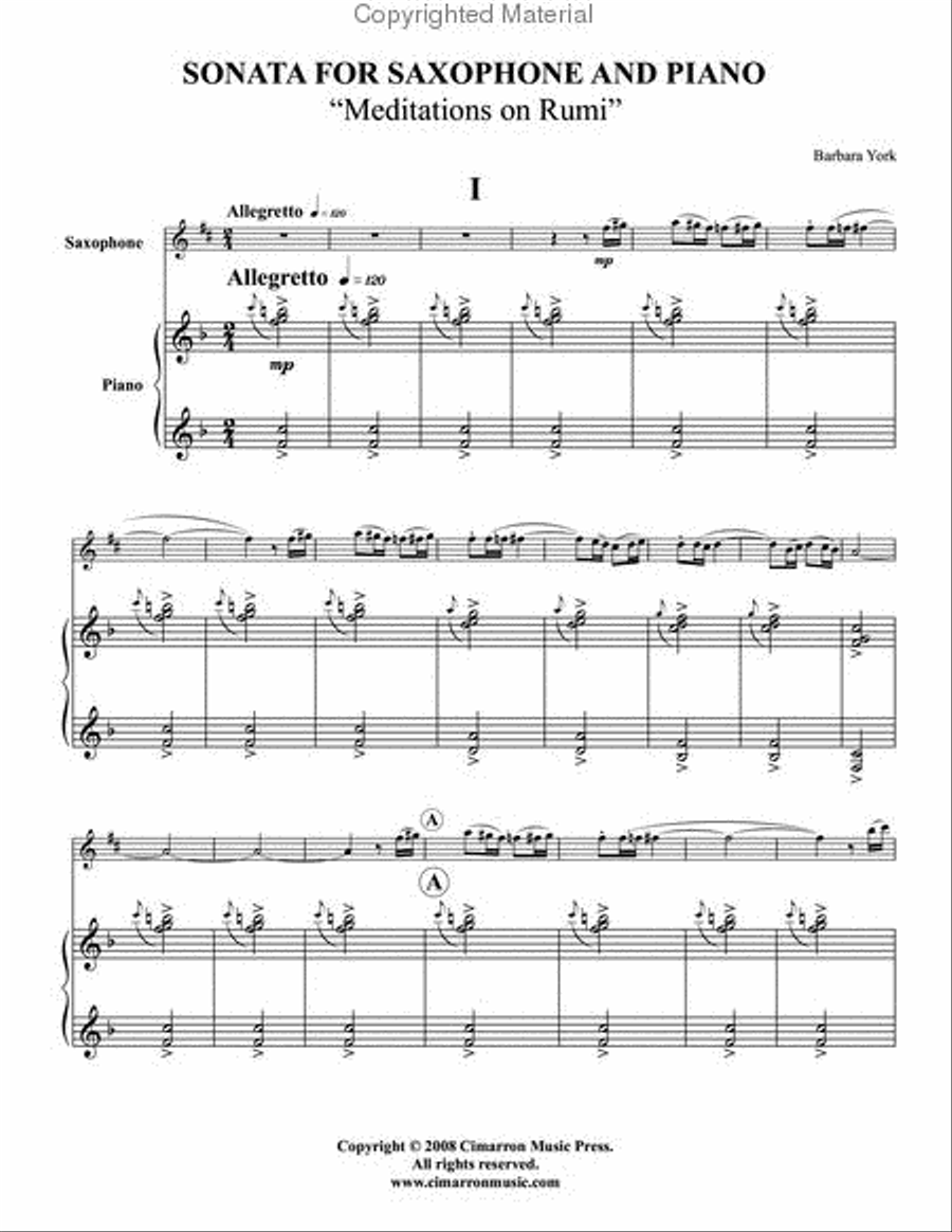 Sonata for Saxophone Sonata for Saxophone Piano Accompaniment scores gallery preview page 2