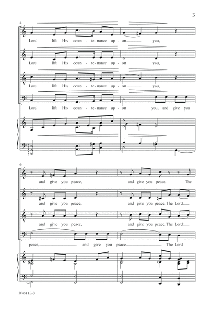 The Lord Bless You and Keep You 4-Part scores gallery preview page 3
